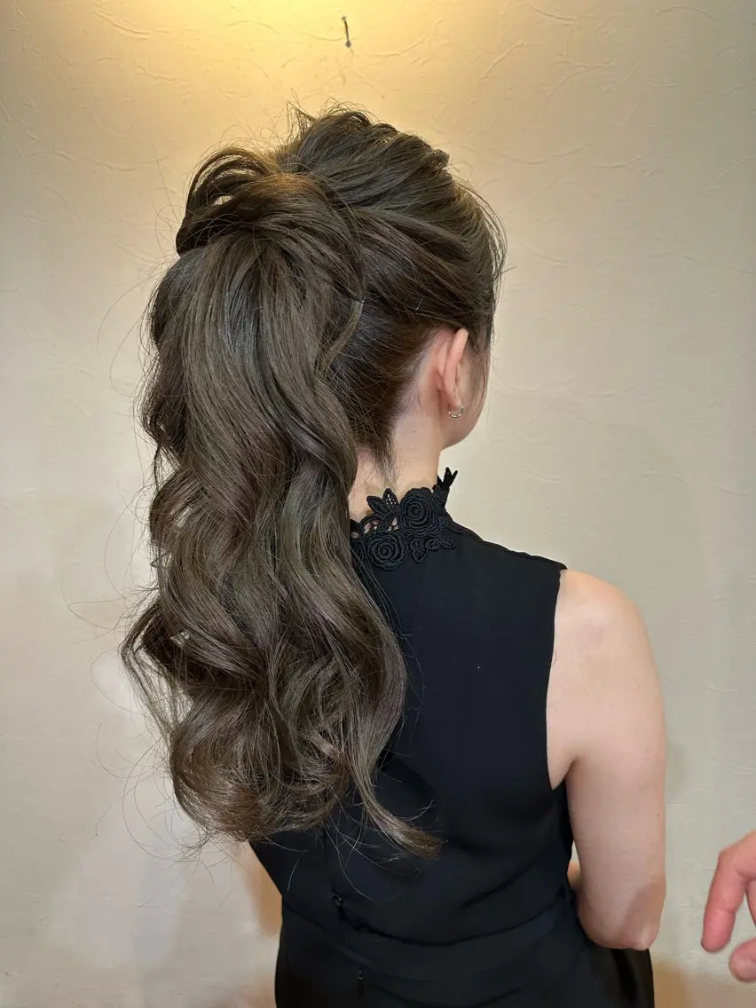 ヘアアレンジ ポニーテール 松森 風馬のヘアスタイル