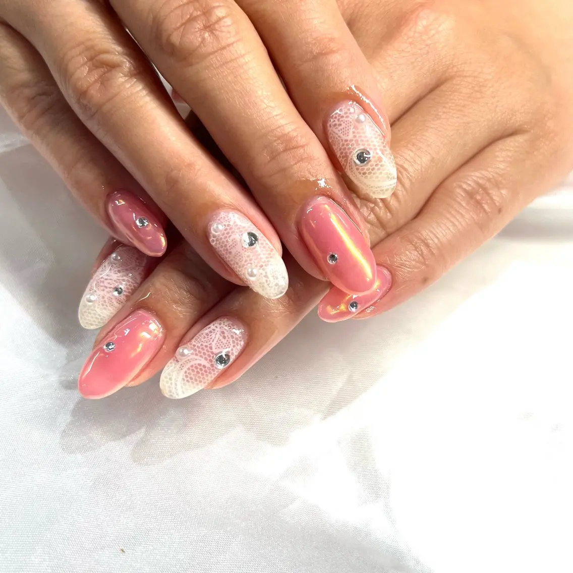ネイル レース オフィスネイル ハンドネイル CARIS nailはづきのネイルデザイン