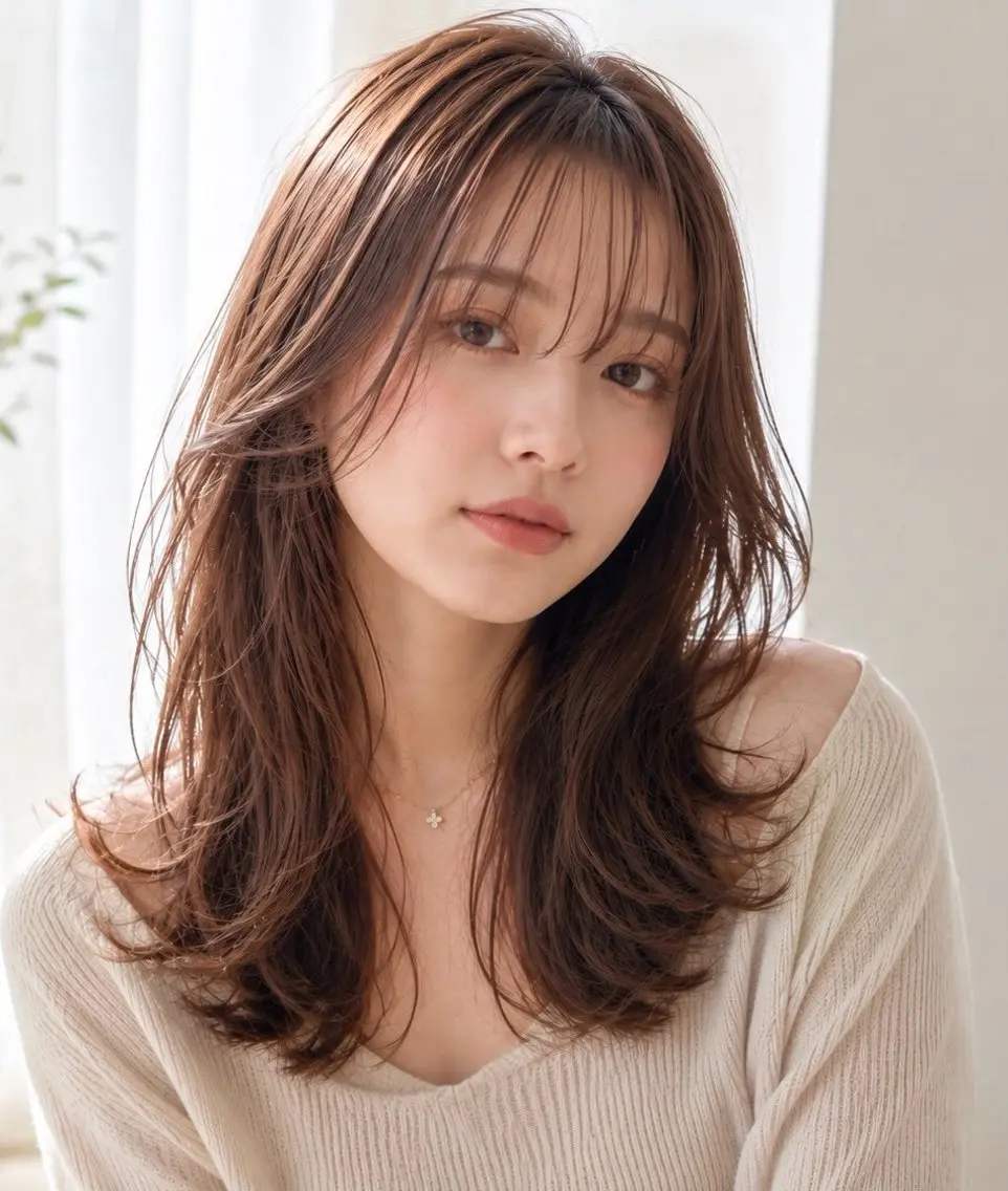 セミロング 菅野谷 琉那のヘアスタイル