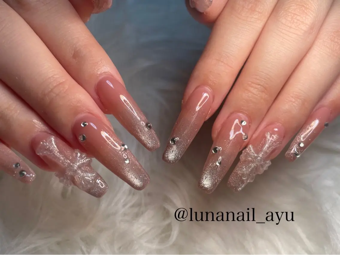 ネイル フラッシュネイル マグネットネイル 夏ネイル ワンホンネイル ハンドネイル LUNA NAIL ayuのネイルデザイン