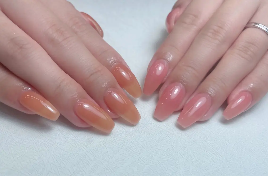 ネイル 長さ出し フットネイル フレンチネイル ジェルネイル ガラスフレンチ 中野駅から2分 MEO NAILのネイルデザイン