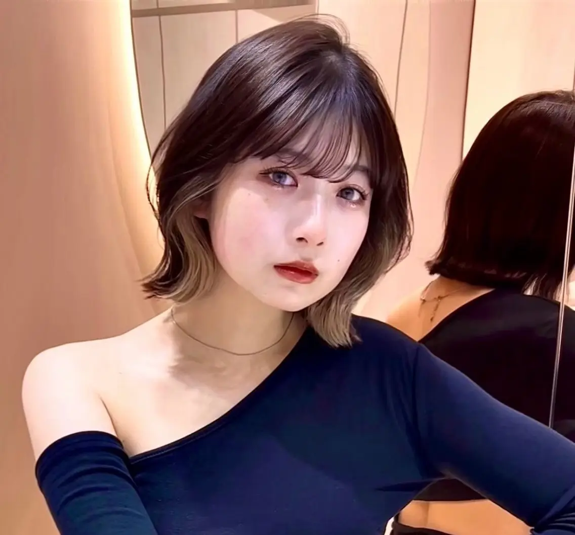 ショート ボブ くびれヘア 韓国風ヘア ♥️似合わせボブ/ 縮毛矯正/大和田拓夢のヘアスタイル