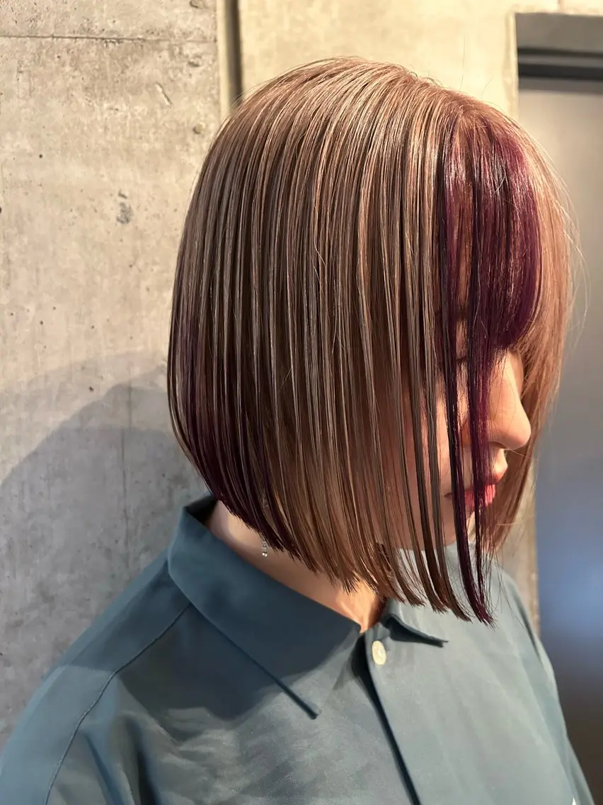 ミディアム カラー ヘアカラー トリートメント 🎨デザイン🥇 美髪・艶髪 日暮千敬のヘアスタイル