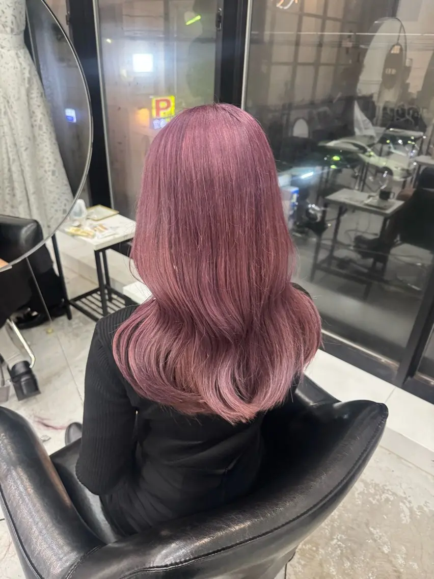セミロング ピンクラベンダー 佐伯 鼓乃美のヘアスタイル