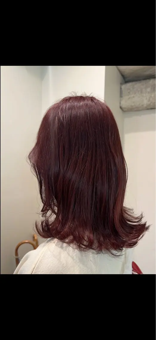 ミディアム 藤原汐彩／縮毛矯正 ／髪質改善モデル募集のヘアスタイル