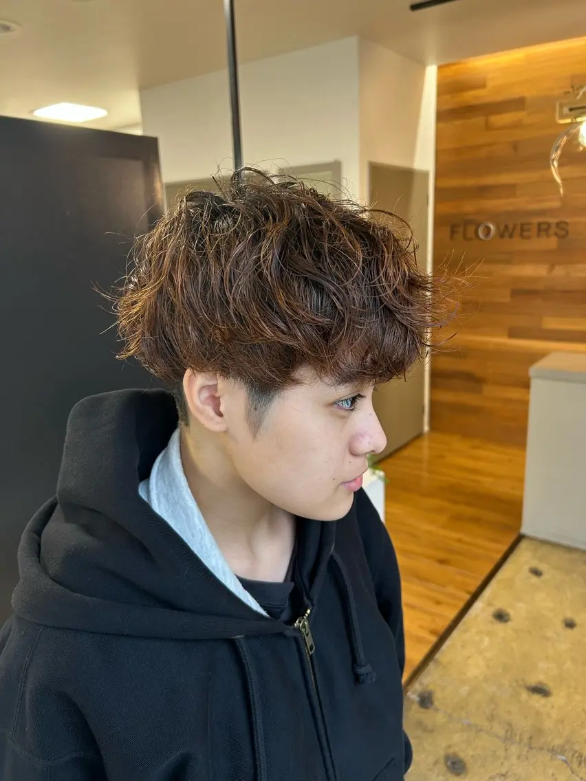 ショート パーマ パーマ ながの みさきのヘアスタイル