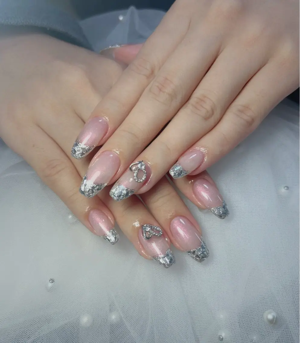 ネイル オーロラネイル 長さ出し フットネイル 韓国ネイル ラメ(グリッター) ハンドネイル 👍thumbs up nail👍のネイルデザイン