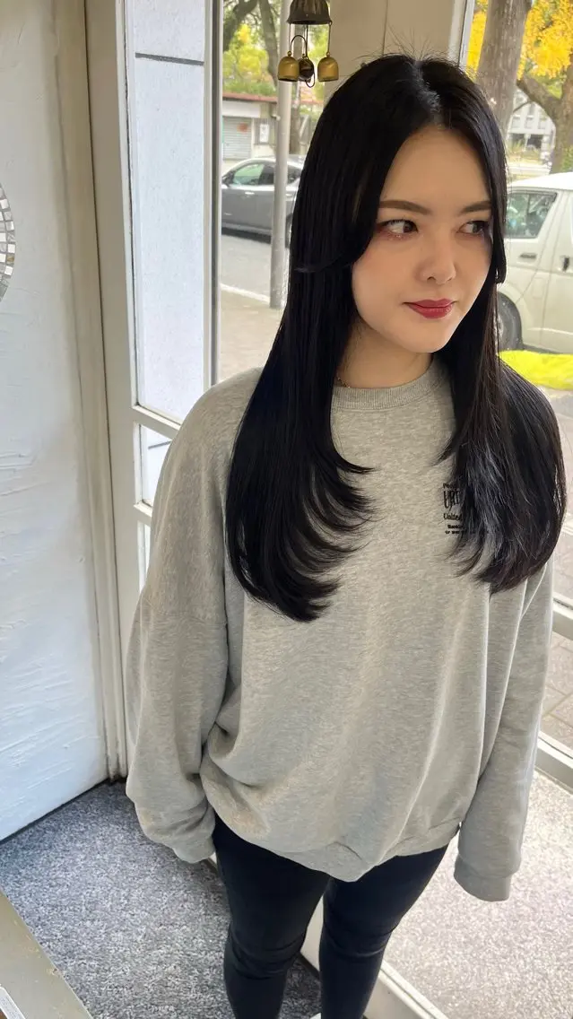 ロング カット ヘアカラー トリートメント 中村 桃子のヘアスタイル