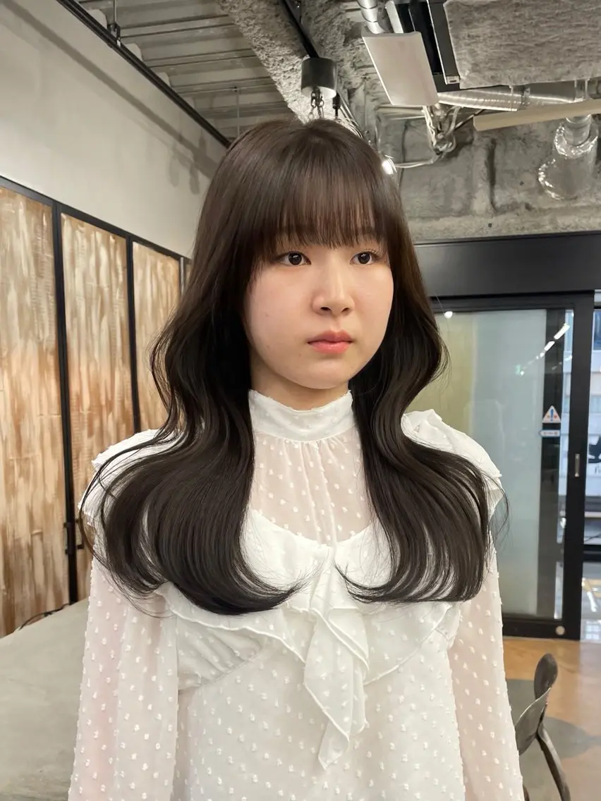 ロング カラー ヘアカラー 新宿/韓国ヘア/ 髪質改善ストレートのヘアスタイル