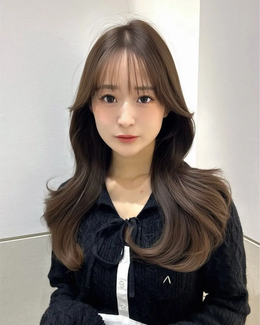 ロング カラー カット ヘアカラー トリートメント 🩷韓国ヘア/ヨシン モリ🩷Maikaのヘアスタイル