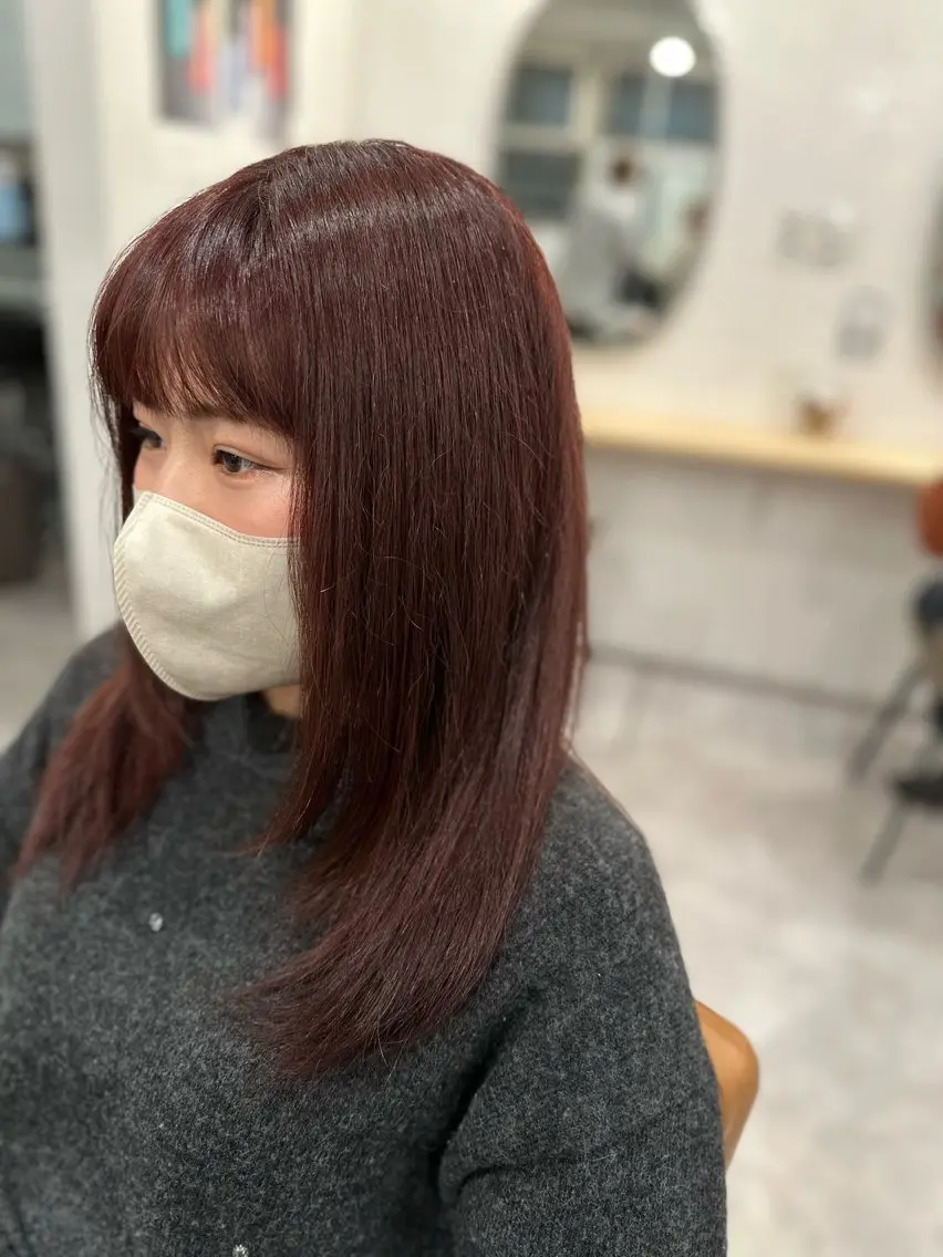 セミロング カラー ブラウンカラー レイヤーカット カット ヘアカラー トリートメント 特殊カラー特化 ✂️SHIAN フジのヘアスタイル