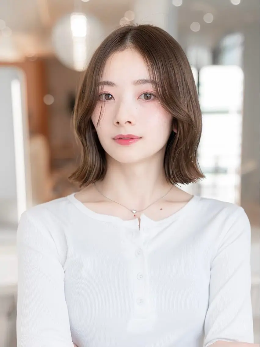 ショート カラー 切りっぱなしボブ ボブ 外ハネヘア カット ヘアカラー トリートメント 田中航平/渋谷ボブ/ レイヤーボブのヘアスタイル