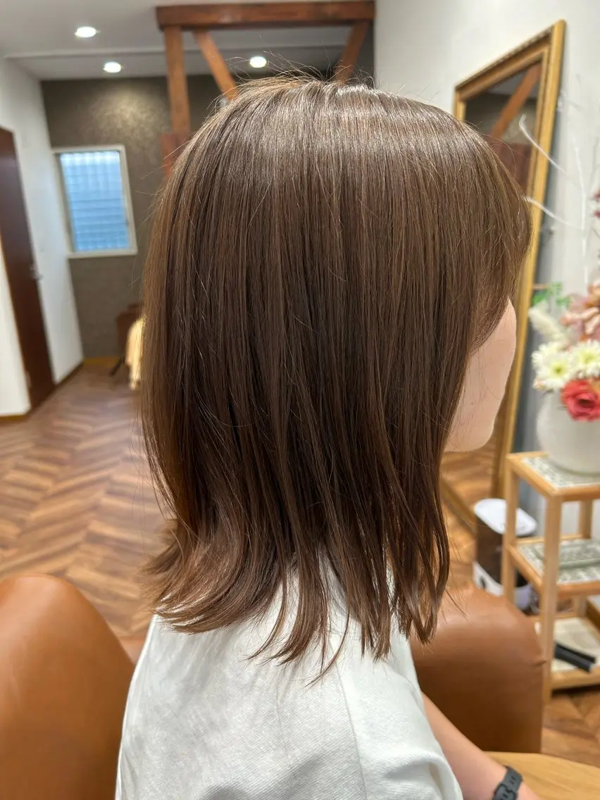 ミディアム カラー カット ヘアカラー トリートメント ヘッドスパ 【似合わせカット 】🦋岩崎 美保🐾のヘアスタイル