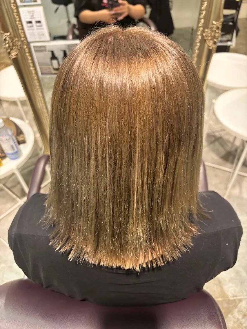 ミディアム ヘアカラー 田中 准羽のヘアスタイル