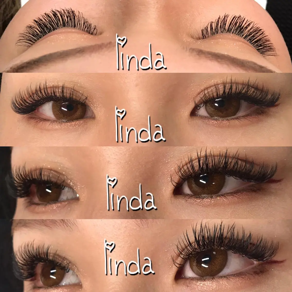 マツエク・マツパ 付け放題 フラットラッシュ ボリュームラッシュ linda lashesのマツエク・マツパデザイン