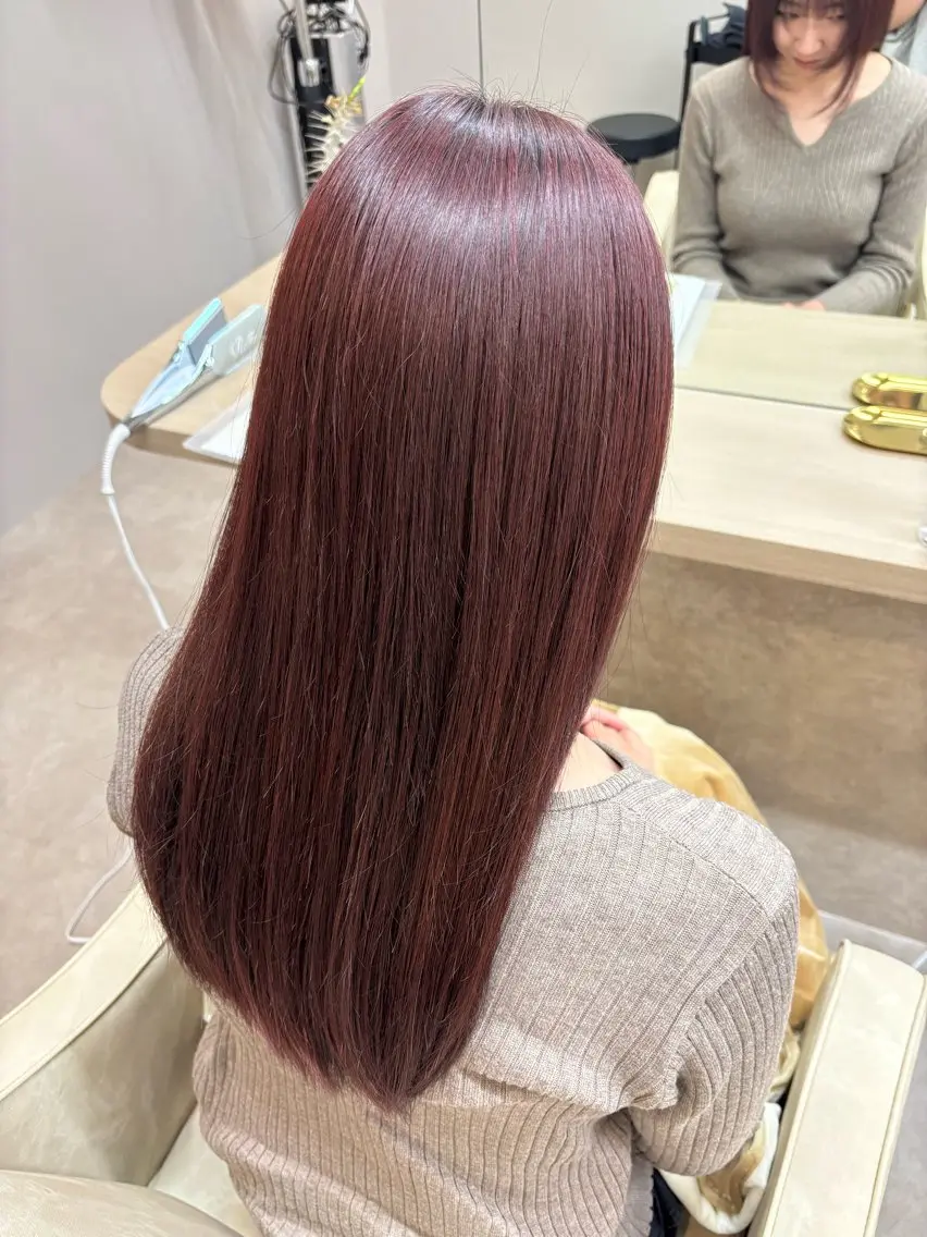 ロング カラー カット トリートメント ボブ/顔周りレイヤー 🎀momoka🎀のヘアスタイル