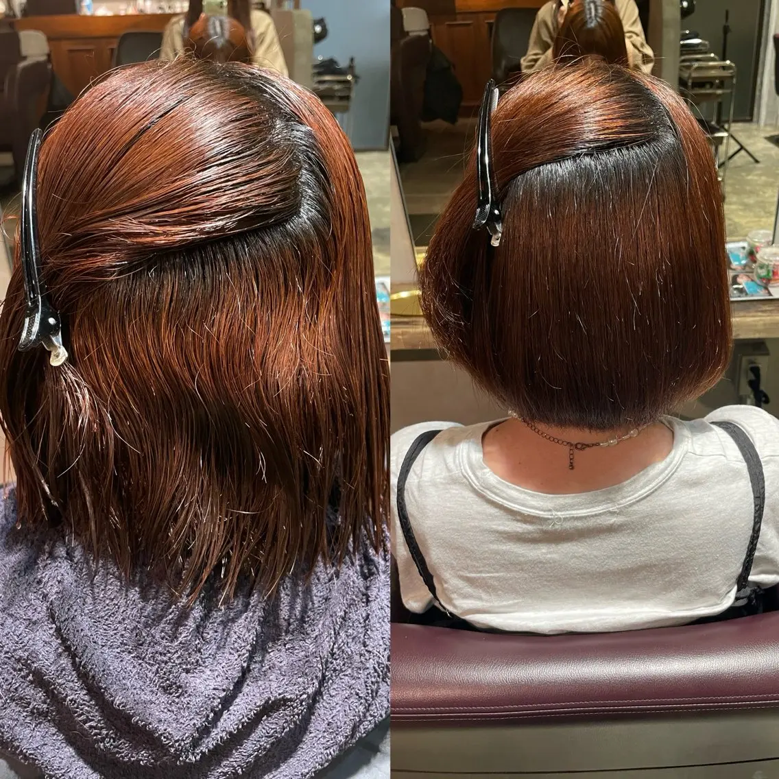 ショート カット 縮毛矯正 saya 🌟 レイヤー/ツヤ髪のヘアスタイル