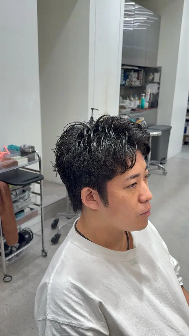 ショート パーマ メンズ メンズパーマ ショートヘア カット パーマ 💈メンズパーマ・ フェードスタイル村田のヘアスタイル