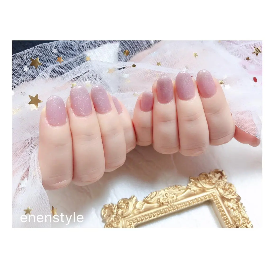 ショート ネイル ジェルネイル ラメ(グリッター) ニュアンスネイル オフィスネイル ワンカラーネイル 🐾enen style 🐾のネイルデザイン