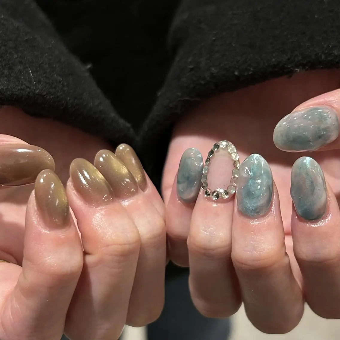 ネイル オーロラネイル ジェルネイル 氷ネイル・うるうるネイル 韓国ネイル ミラーネイル ハンドネイル nails TOKYOのネイルデザイン