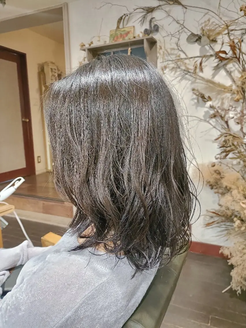 ミディアム ミディアムパーマ カット パーマ トリートメント ASAKO ✴︎アメリシュシュのヘアスタイル