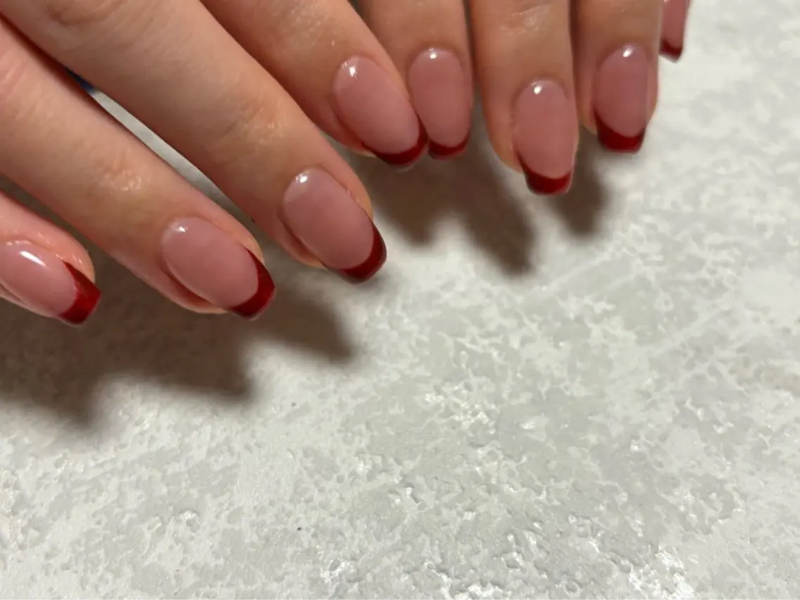 ネイル ボルドー フレンチネイル ジェルネイル 韓国ネイル メンズネイル kiki nail たまプラーザのネイルデザイン