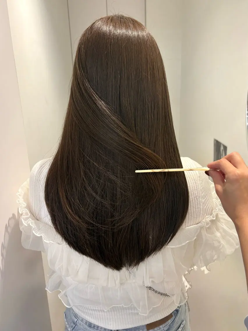 ロング カラー ベージュカラー ミント ミントベージュ カット ヘアカラー トリートメント 透明感カラー🫧 nanohaのヘアスタイル