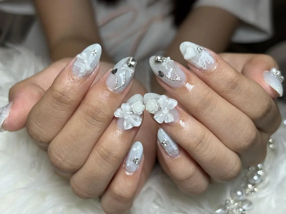 ネイル 成人式 ジェルネイル マグネットネイル 大理石ネイル(マーブル) 持ち込み ハンドネイル k.bi nailsalonのネイルデザイン