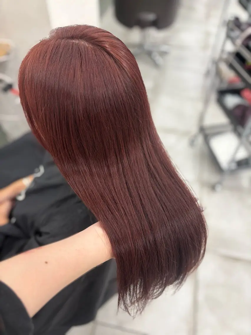 ロング ヘアカラー トリートメント ヘアセット 🎀暖色カラー🎀 韓国ヘア まなかのヘアスタイル