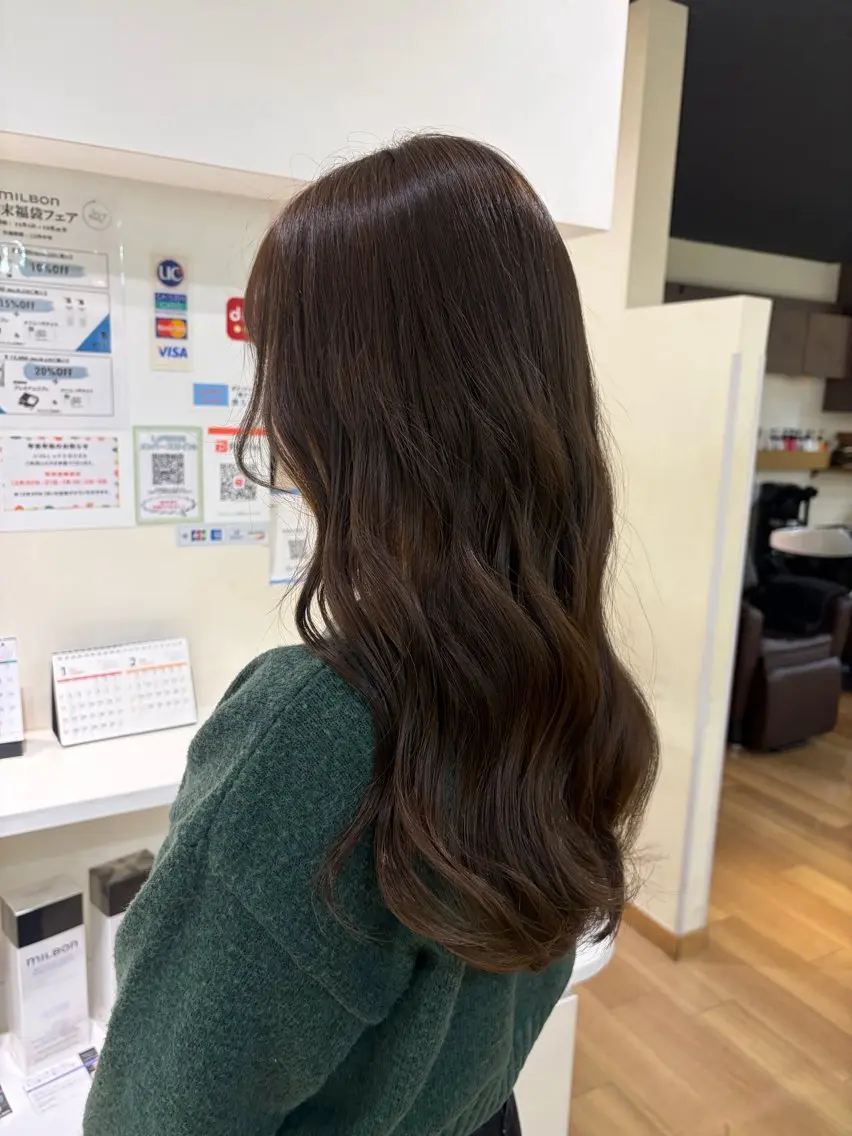 ロング カラー ベージュカラー ヘアカラー 🫧似合わせ カラー /縮毛矯正🎀みずきのヘアスタイル