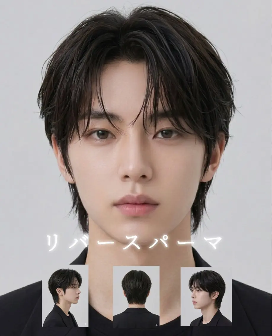 ショート メンズ センターパート カット メンズ特化美容師 メンズパーマ/蓮のヘアスタイル