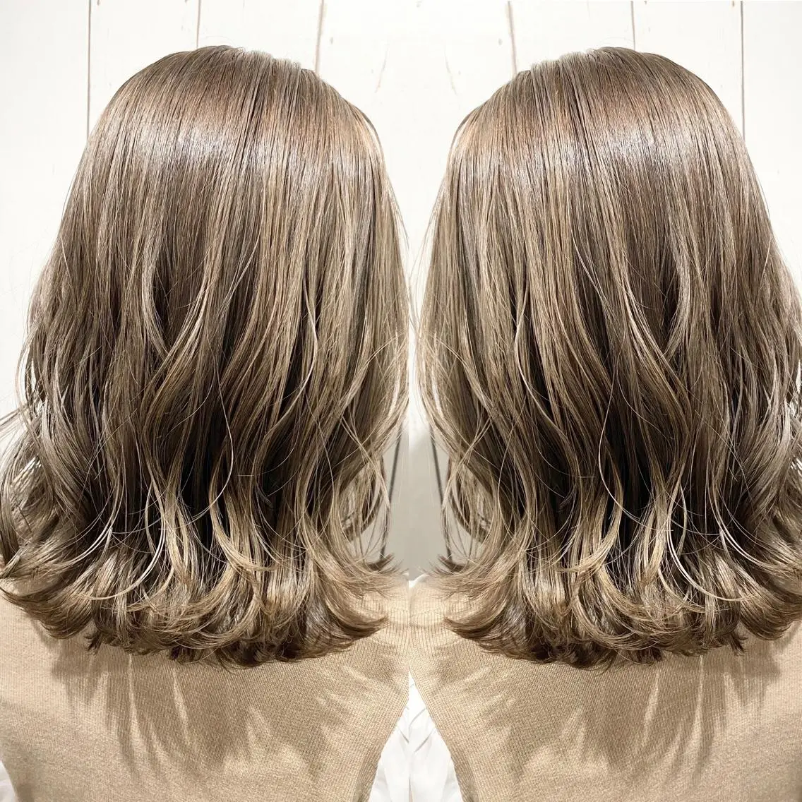 セミロング カラー パーマ ヘアアレンジ アッシュ バレイヤージュ ベージュカラー ブリーチ 透明感カラー ヘアカラー トリートメント 👑指名率No.1 👑坂口飛翔のヘアスタイル