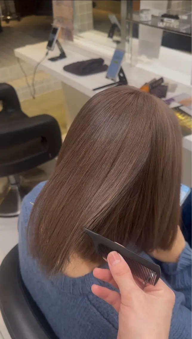 ロング ヘアカラー トリートメント ヘアセット 縮毛/ダブルカラー 🦋ベージュヘア🦋のヘアスタイル