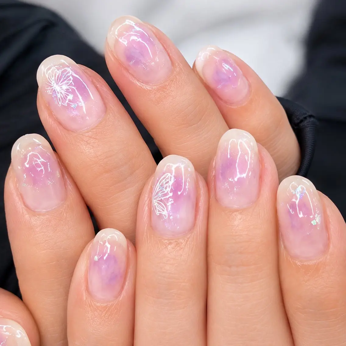 ネイル アートネイル オーロラネイル フラワーネイル ラメ(グリッター) ニュアンスネイル ハンドネイル Kii nailのネイルデザイン