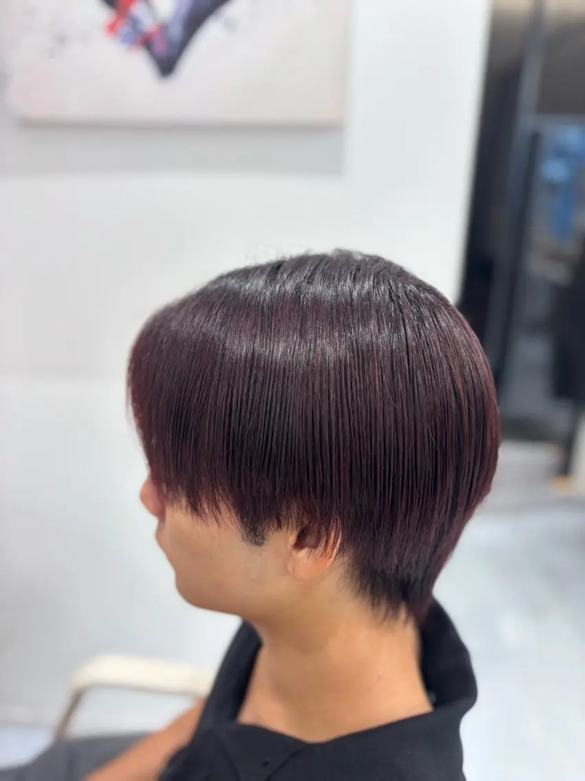 ショート カラー メンズ カット ヘアカラー メンズ特化韓国風 パーマスタイル/りんのヘアスタイル