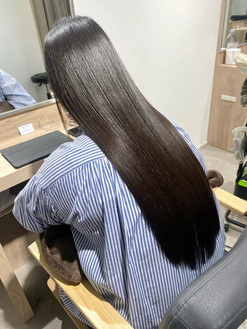 ロング 縮毛矯正 カット 縮毛矯正 トリートメント 東田 恋のヘアスタイル