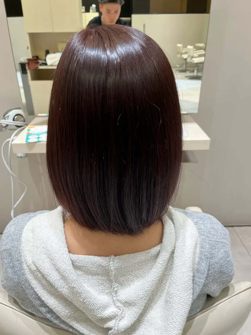 ミディアム パープルカラー ヘアカラー k-two 関 七海のヘアスタイル