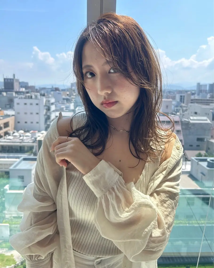 ミディアム カット ヘアカラー トリートメント sunny side 大名　りょう👸🏼のヘアスタイル