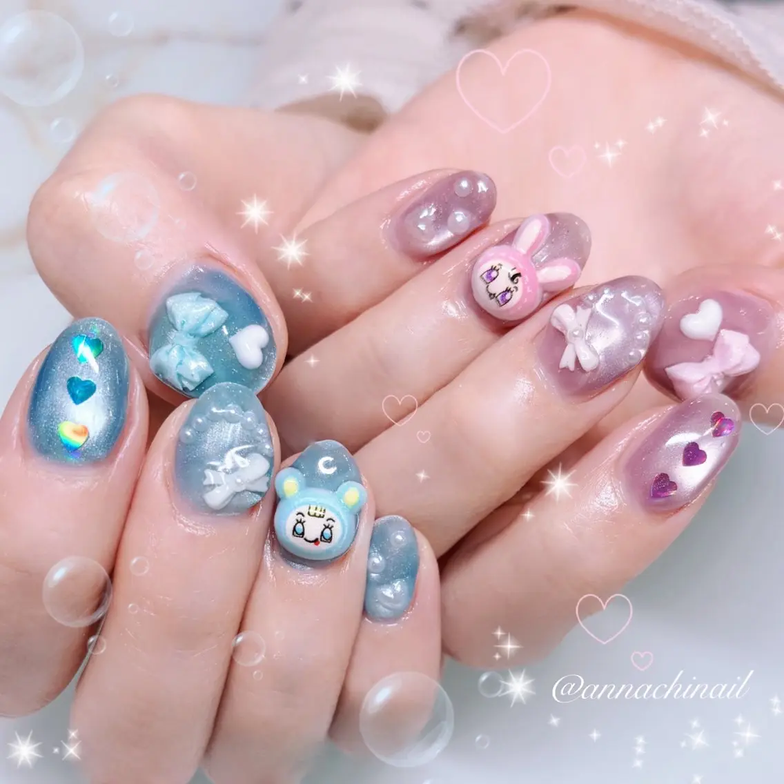 メンズ ネイル ブルー Lazliy ANNAのネイルデザイン