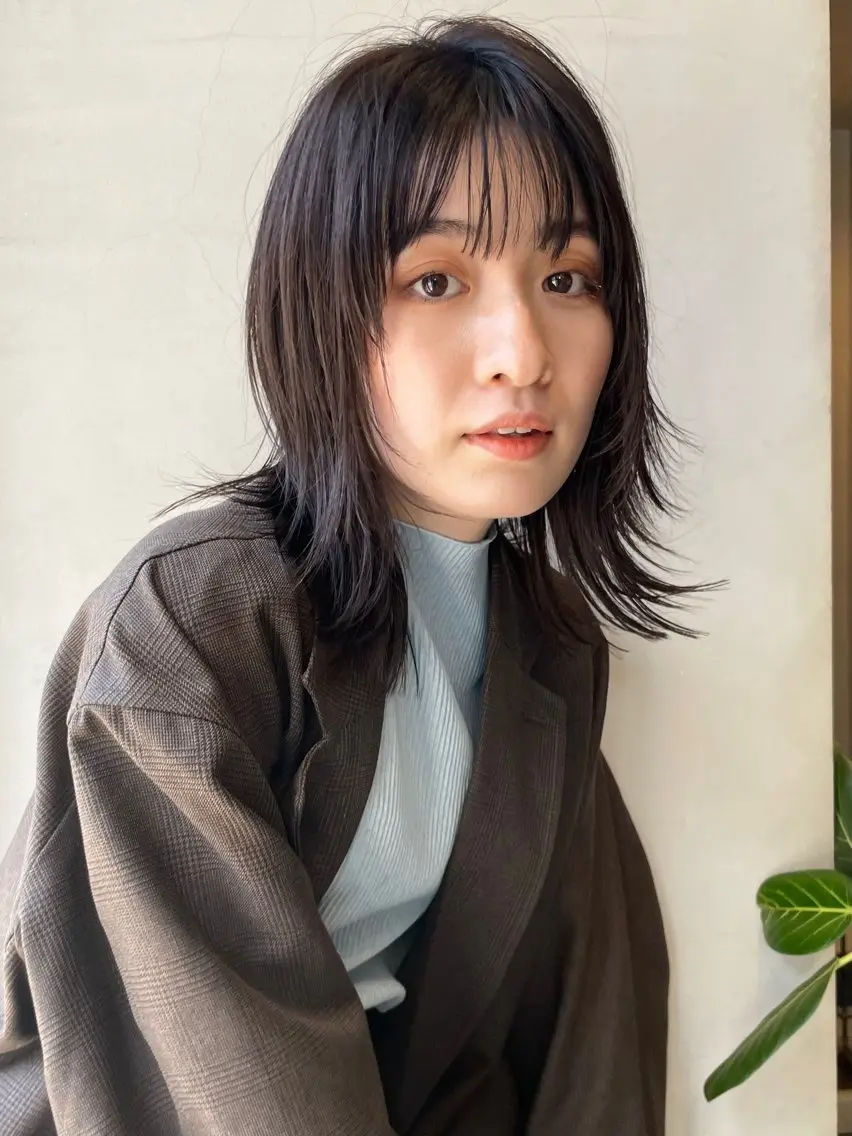 ミディアム カット ヘアカラー トリートメント 矢場町/栄/上前津/ 佐藤祐希のヘアスタイル