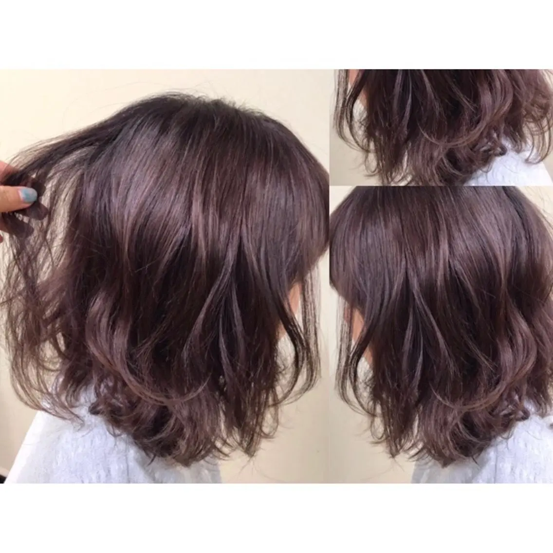 ミディアム カラー アッシュ ピンクカラー ピンクアッシュ 🫧透け感⋆艶髪💎 山口アヤカのヘアスタイル