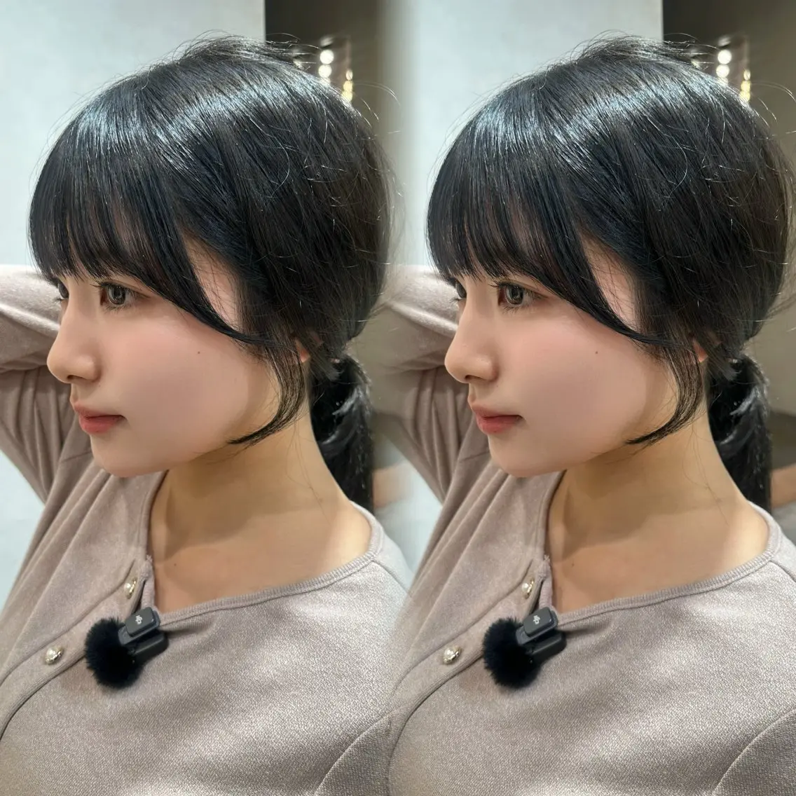 セミロング 韓国風ヘア おくれ毛 サイドバング 小顔カット カット ヘアカラー トリートメント 銀座副店長/レイヤー /髪質改善/田島のヘアスタイル