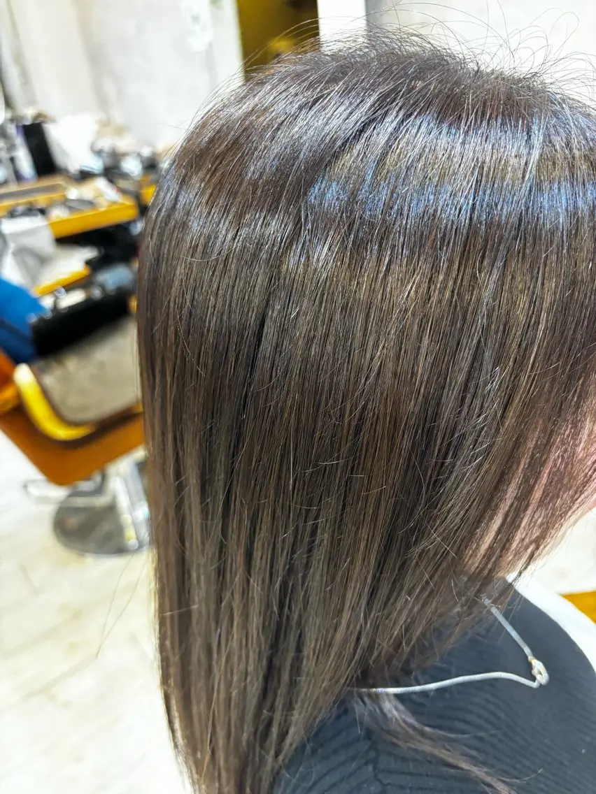 ロング カラー ハイライトカラー シルバー ハイライト ヘアカラー 艶カラー/学園前/ Remikaのヘアスタイル