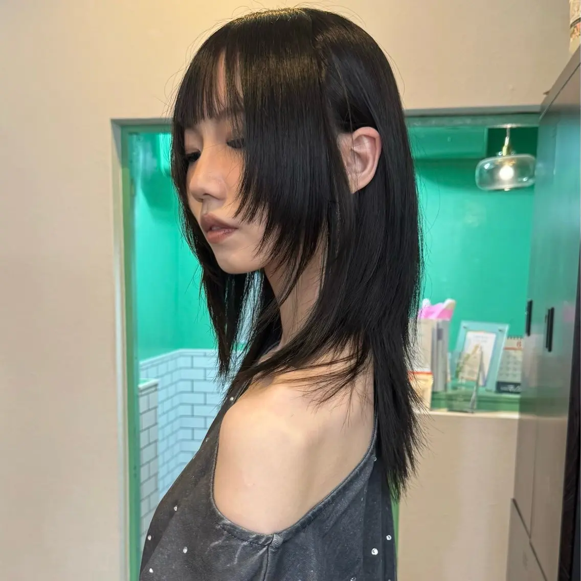 ミディアム ハッシュカット レイヤーカット ウルフカット カット レイヤーカット🎀 MIYU💖のヘアスタイル