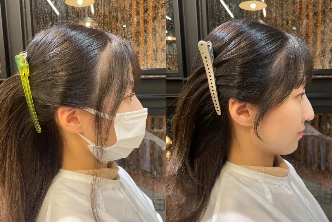 ロング カラー 透明感カラー 顔周りカット 天使の羽バング・フェザーバング カット ヘアカラー 中目黒駅徒歩3分🌼 natsuのマツエク・マツパデザイン