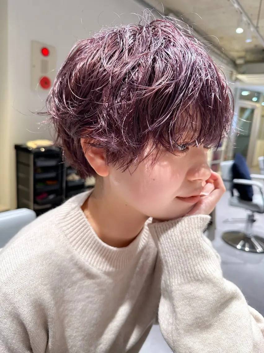 ショート パーマ カット パーマ 🌸SAORI ショート/カラー🌸のヘアスタイル