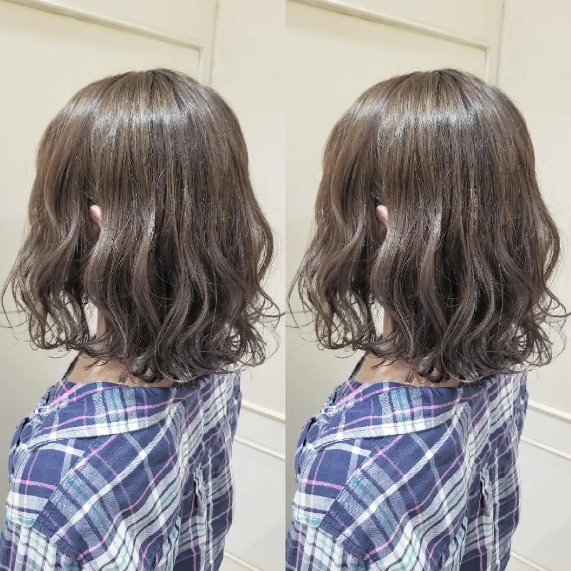 ミディアム カラー ブルーカラー ブルージュ ハイライトカラー ハイライト ブリーチ・ハイトーン 特化🎉内山のヘアスタイル