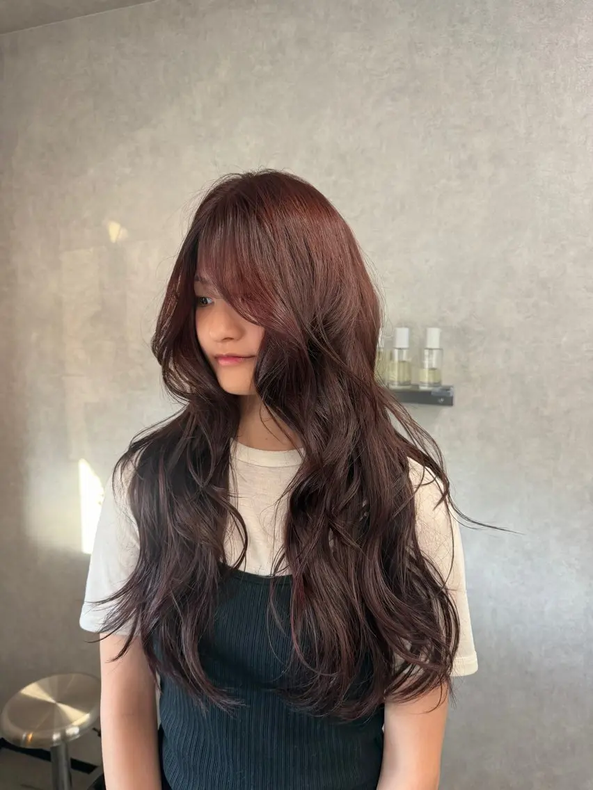 ロング カラー ピンクカラー ヘアカラー アヤカ （AYAKA）のヘアスタイル