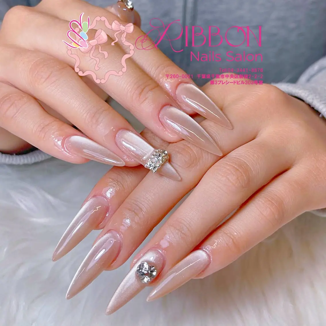 ネイル フットネイル フレンチネイル ジェルネイル マグネットネイル 持ち込み ribbonnail salonのネイルデザイン