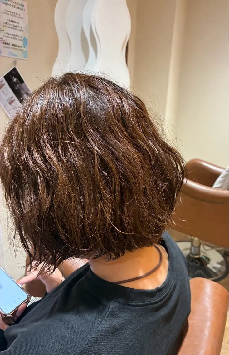 ミディアム パーマ 長宗 智也のヘアスタイル